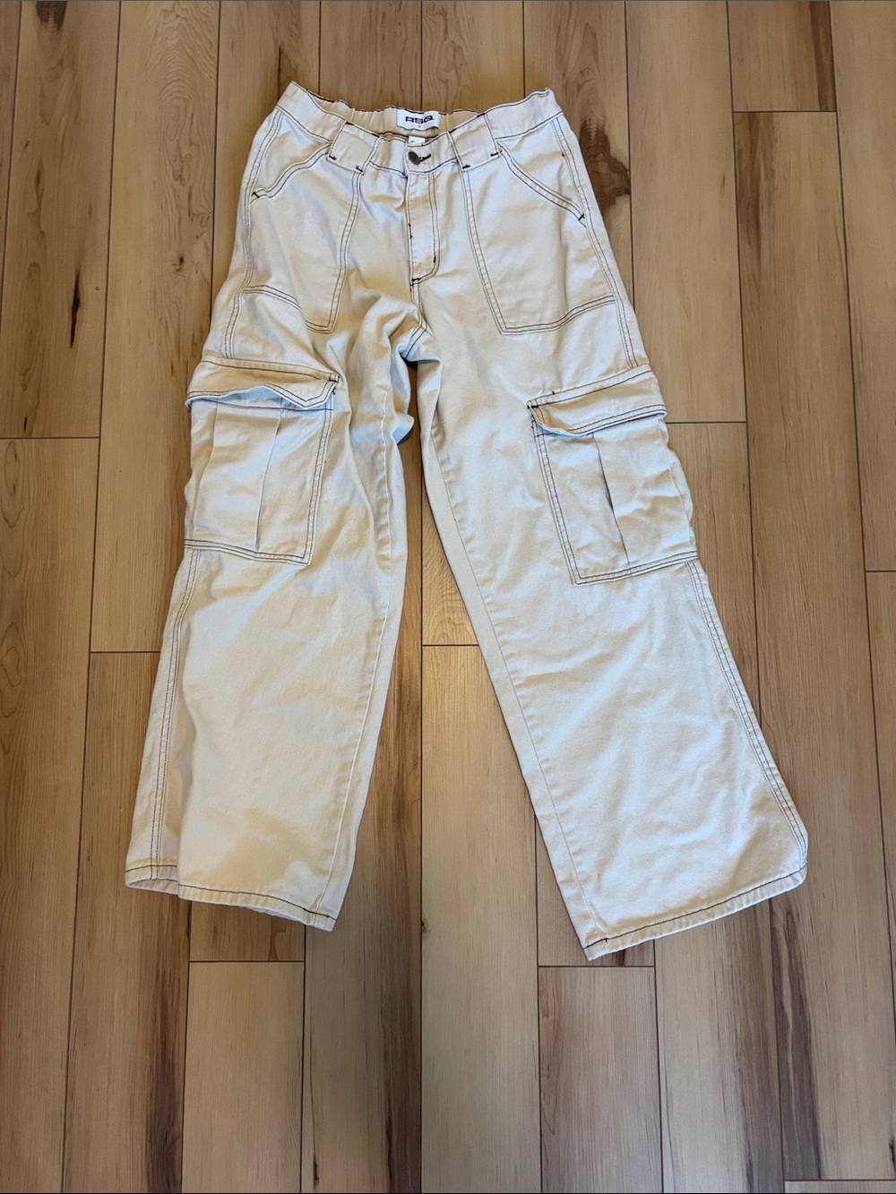 RSQ Cream Cargo Pants with Utility Pockets